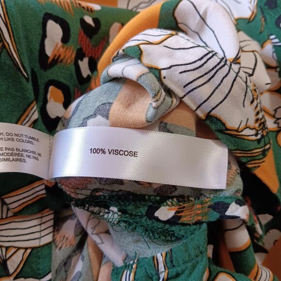 Denim & Flower Ricky Singh Short Sleeve SZ L Tropical Print Viscose Shirt - Picture 9 of 10